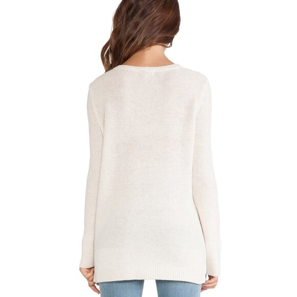 Joie - Idella Waffle Weave Cashmere Blend Base Layer Pullover Sweater, Grey, Sml - Picture 9 of 11